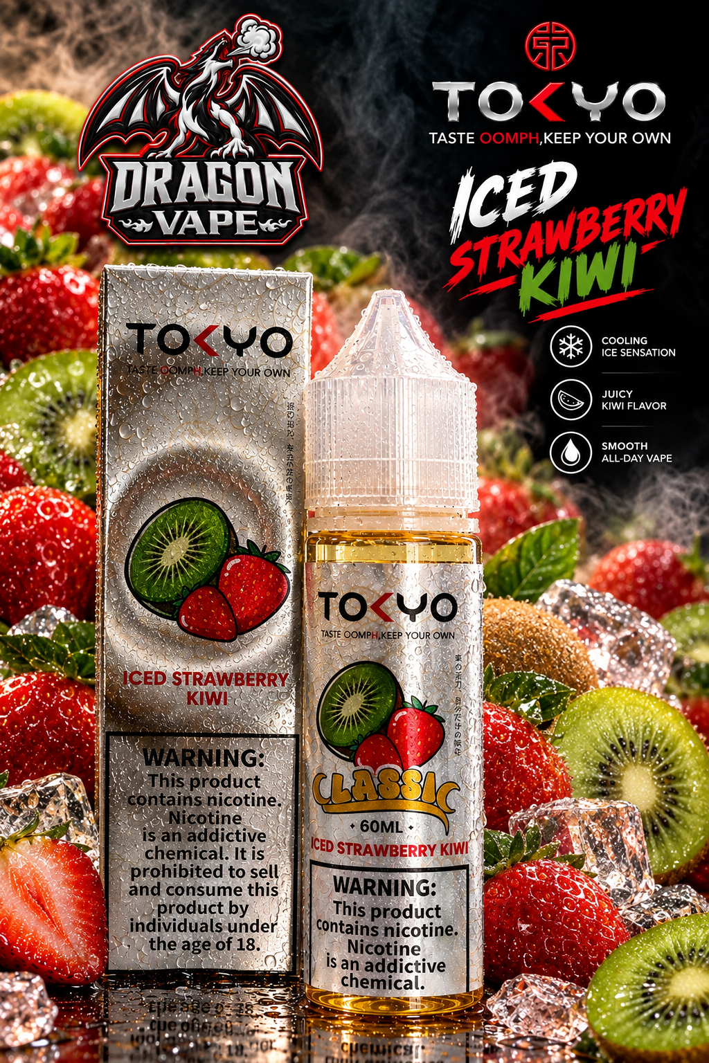 TOKYO - ICED STRAWBERRY KIWI (60ML)