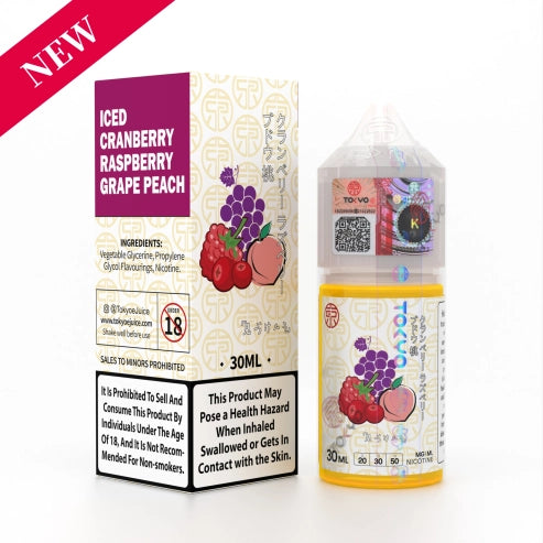 TOKYO - ICED CRANBERRY RASPBERRY GRAPE PEACH 30ML [SALTNIC]