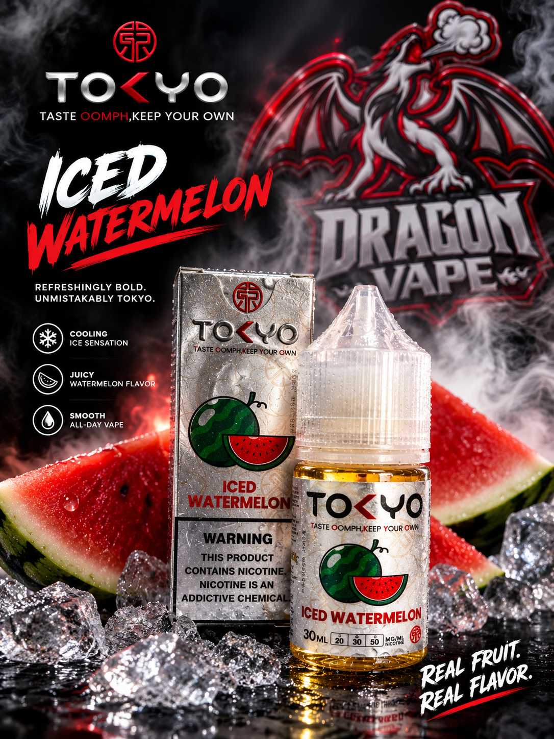 TOKYO - ICED WATERMELON 30ML [SALTNIC]