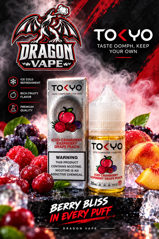 TOKYO - ICED CRANBERRY RASPBERRY GRAPE PEACH 30ML [SALTNIC]