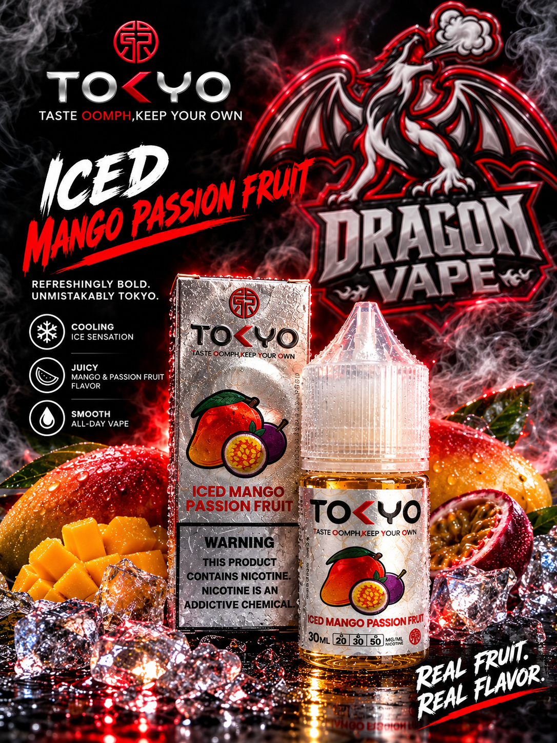 TOKYO - ICED MANGO PASSION FRUIT 30ML [SALTNIC]