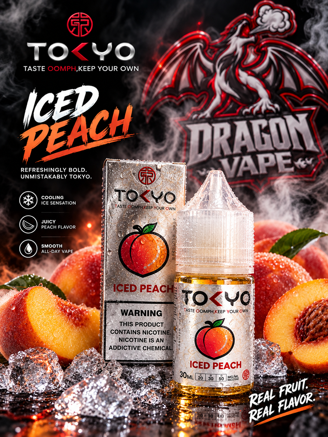 TOKYO - ICED PEACH 30ML [SALTNIC]