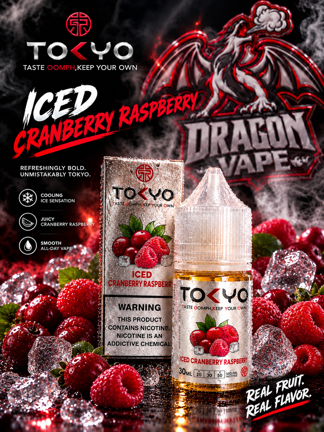 TOKYO - ICED CRANBERRY RASPBERRY 30ML [SALTNIC]