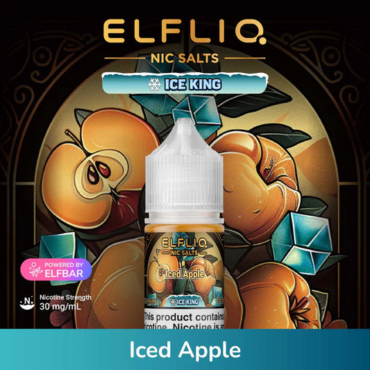 ELFLIQ NIC SALTS ICE KING - ICED APPLE 30ML [SALTNIC]
