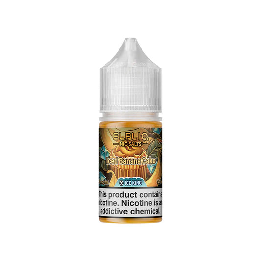 ELFLIQ NIC SALTS ICE KING - ICED BANANA CAKE 30ML [SALTNIC]