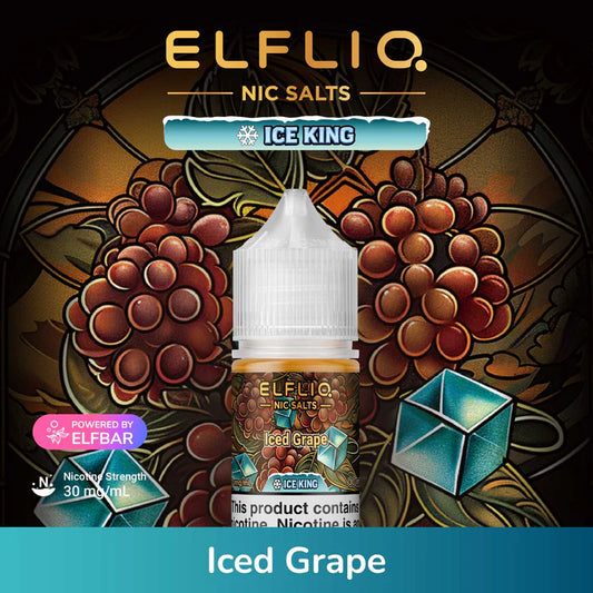 ELFLIQ NIC SALTS ICE KING - ICED GRAPE 30ML [SALTNIC]