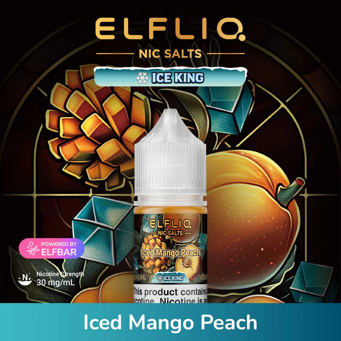 ELFLIQ NIC SALTS ICE KING - ICED MANGO PEACH 30ML [SALTNIC]
