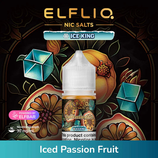 ELFLIQ NIC SALTS ICE KING - ICED PASSION FRUIT 30ML [SALTNIC]