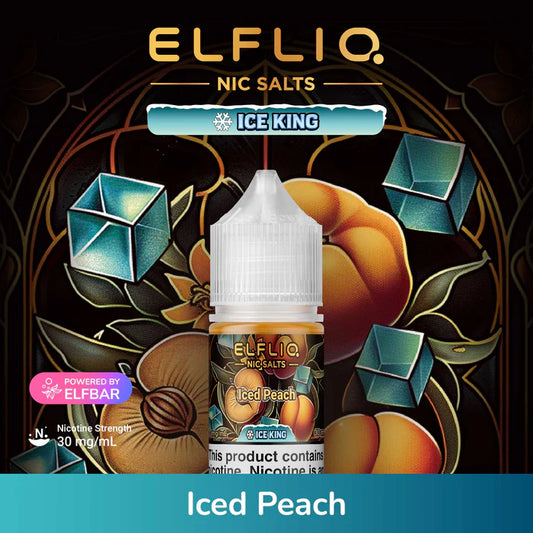 ELFLIQ NIC SALTS ICE KING - ICED PEACH 30ML [SALTNIC]