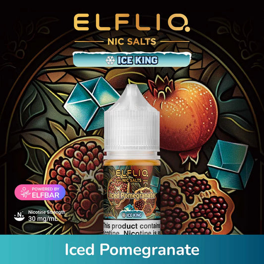 ELFLIQ NIC SALTS ICE KING - ICED POMEGRANATE 30ML [SALTNIC]