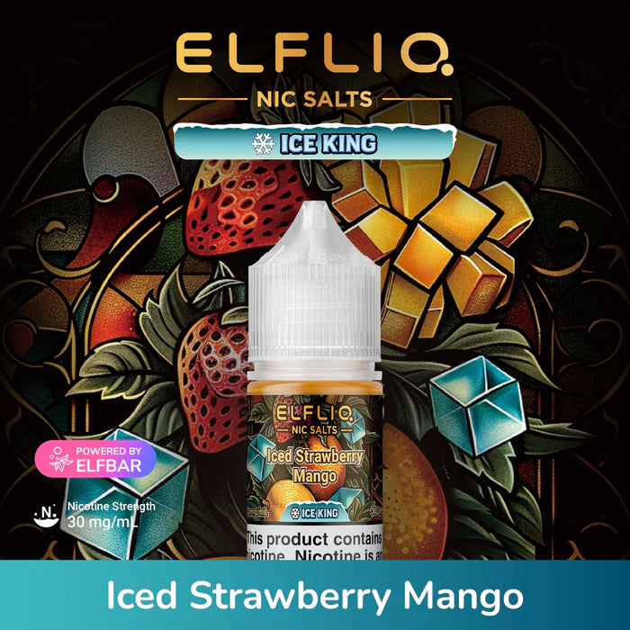 ELFLIQ NIC SALTS ICE KING - ICED STRAWBERRY MANGO 30ML [SALTNIC]
