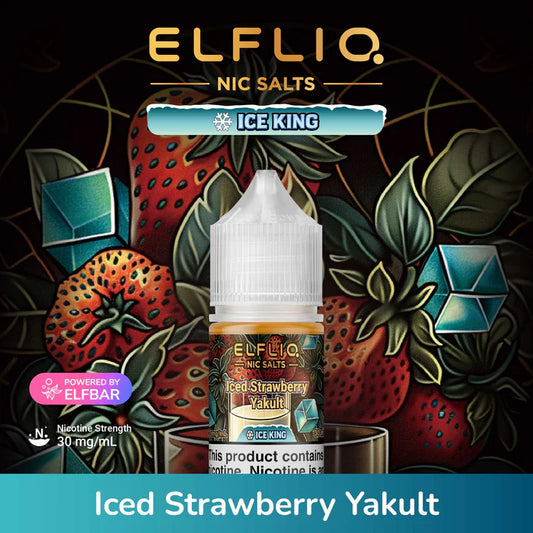 ELFLIQ NIC SALTS ICE KING - ICED STRAWBERRY YAKULT 30ML [SALTNIC]