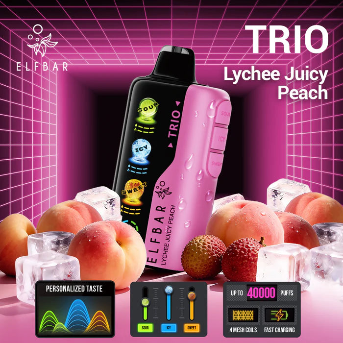 ELFBAR TRIO 40000 PUFFS 5% (SOUR,ICE,SWEET)