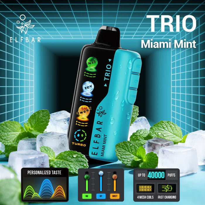 ELFBAR TRIO 40000 PUFFS 5% (NIC,ICE,SWEET)