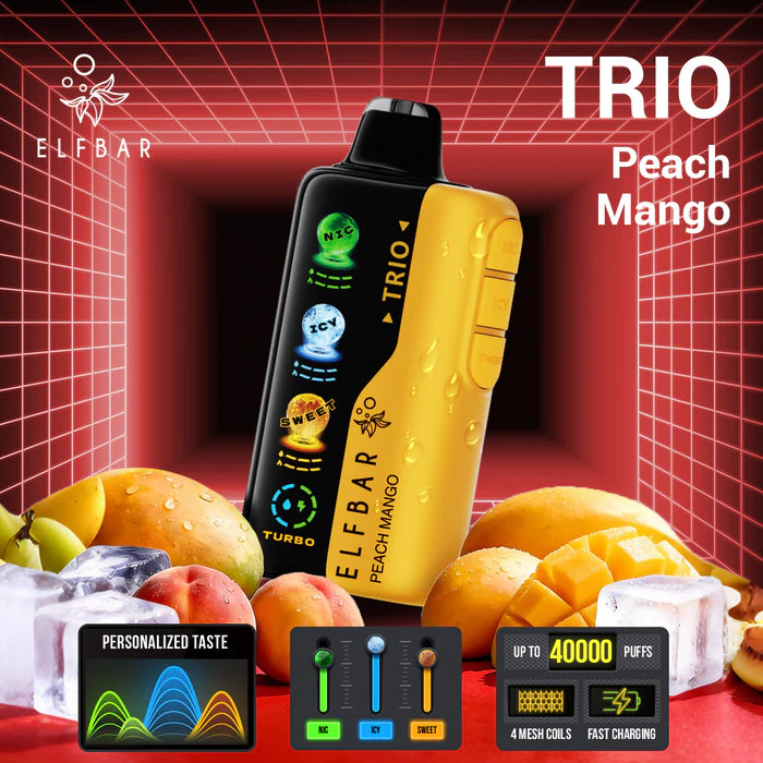 ELFBAR TRIO 40000 PUFFS 5% (NIC,ICE,SWEET)