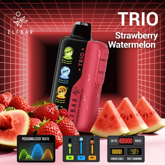 ELFBAR TRIO 40000 PUFFS 5% (SOUR,ICE,SWEET)