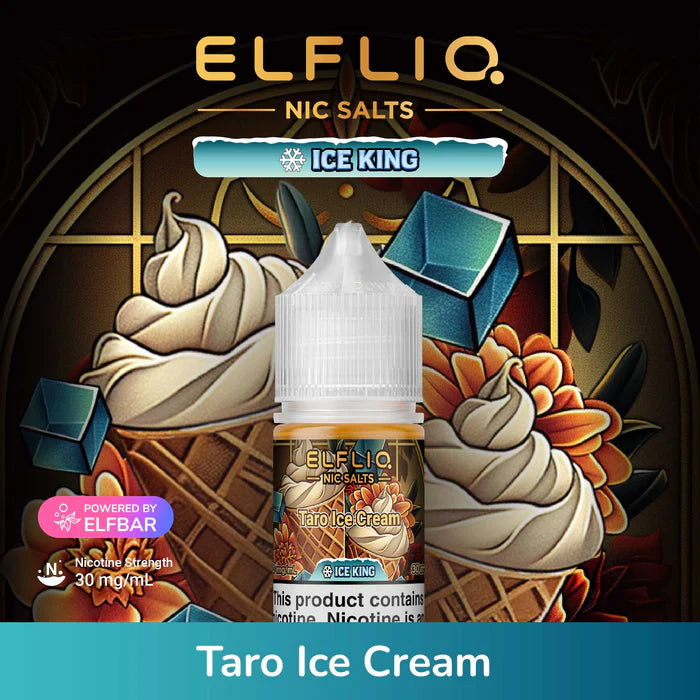 ELFLIQ NIC SALTS ICE KING - TARO ICE CREAM 30ML [SALTNIC]