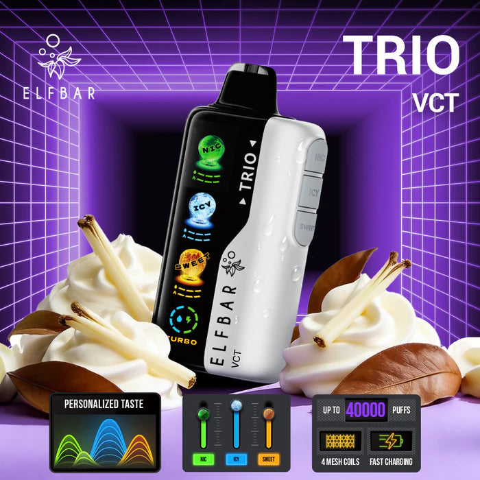 ELFBAR TRIO 40000 PUFFS 5% (NIC,ICE,SWEET)