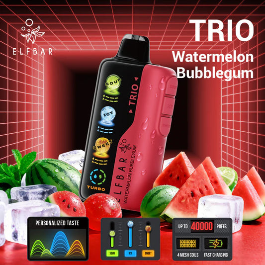 ELFBAR TRIO 40000 PUFFS 5% (SOUR,ICE,SWEET)