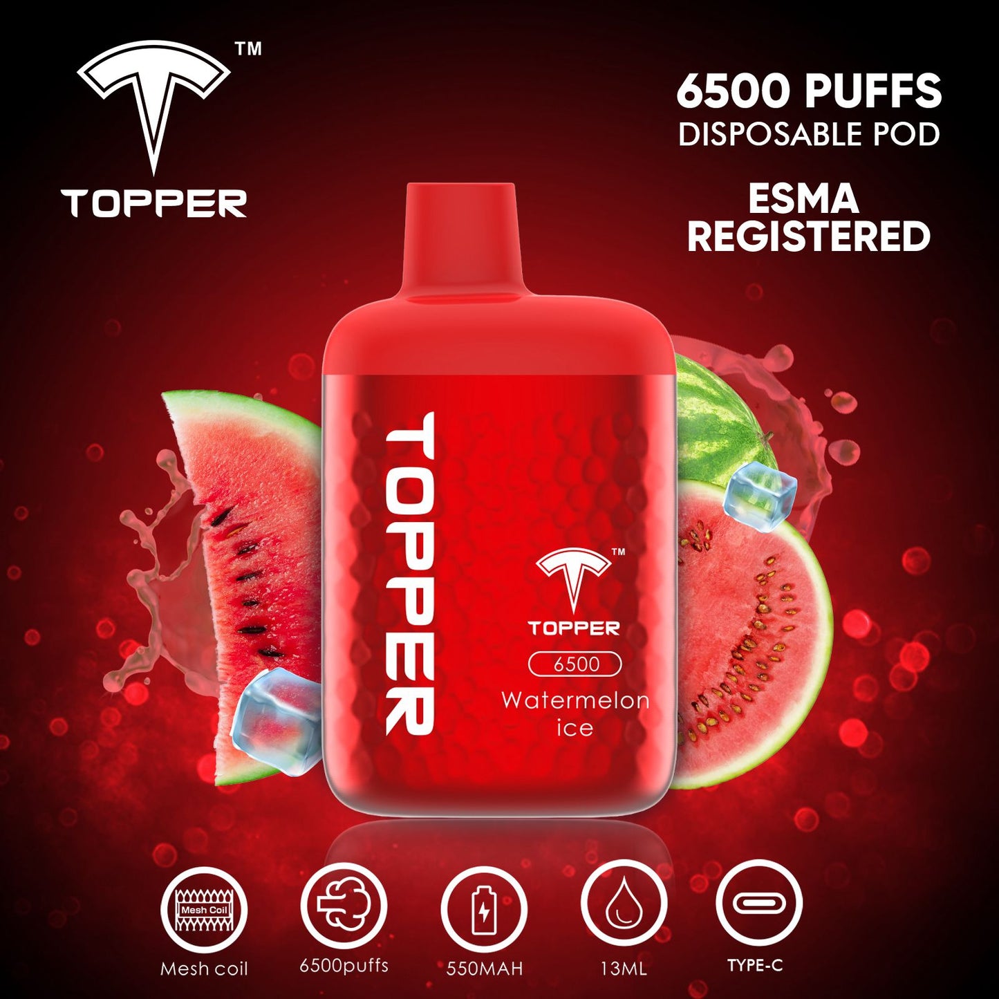 TOPPER - DISPOSABLE 6500 PUFFS 2%