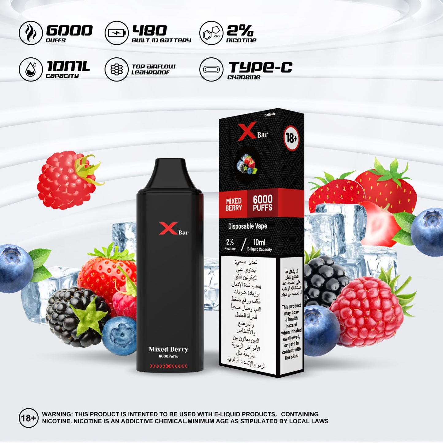 X BAR - 6000 PUFFS 2%